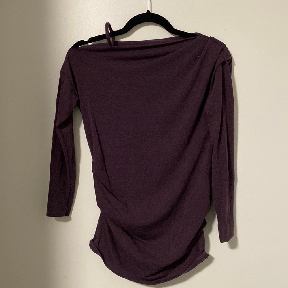 Asymmetrical purple long sleeve t shirt